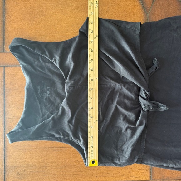 Pact Womens Organic Cotton Tie Front Midi T-Shirt Dress Black Small Sleeveless - Picture 4 of 5